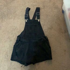 Denim shirt overalls